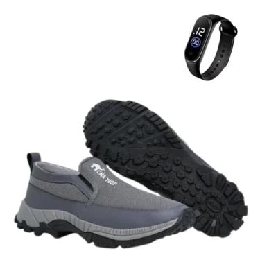 Imagem de Tênis Adventure Aquático Leve Estilo Trilha Com Relógio Digital Caminhada e Atividades ao Ar Livre (Cinza, BR, Adulto, Numérico, 40)