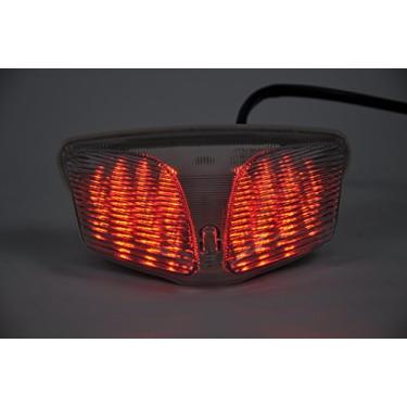 Imagem de Lente fumê luzes traseiras de LED para motocicleta, luz traseira de freio com indicadores de luz de seta integrados para Suzuki 08-13 GSXR600/750 09-13 GSXR1000