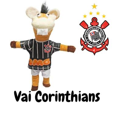 Imagem de Pelúcia GRANDE 50cm CORINTHIANS Cavalinho Fantastico Pelucia  Brinquedo Futebol Cavalo  Macio Boneco Pelucia - PANAMI