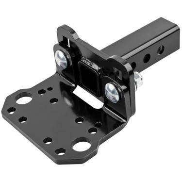 Imagem de Sistema de reboque ajustável compatível com sistema de reboque Tiger Tail, receptor de 5 cm, aço revestido a pó resistente, acabamento preto, peça de substituição número 101110