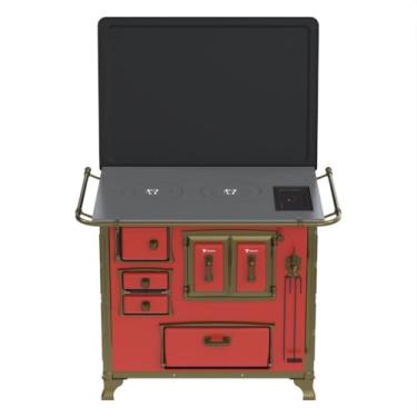 Imagem de Fogão a Lenha GII N 2 Renaissance Vermelho Cald Saida Direita