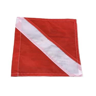 Imagem de Fenteer Bandeira de mergulho, bandeira de alerta de mergulho, poliéster, vermelho e branco, faixa de para livre, com snorkel, natação aquática, autônomo
