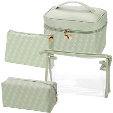 Imagem de Conjunto de bolsas de maquiagem Hedume Waterproof Leather Travel (paco