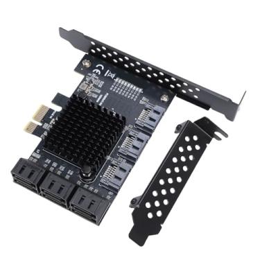 Imagem de Yunseity Cartão de Expansão do ATA Serial do PCIE Com 9 Portas SATA3.0, 6 Gbps Speed ​​SSD PCIE3.0 GEN3 Adaptador Serial ATA3.0 para WINS & para Linux