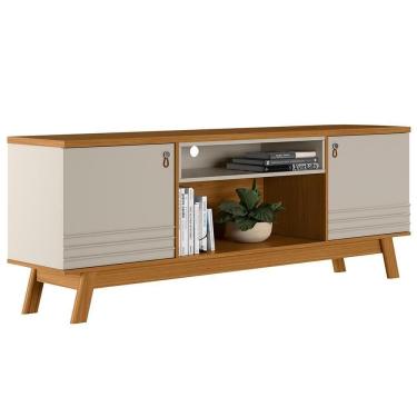 Imagem de Rack Para Sala De Estar Tv 75 Pol Pés Retrô Eller L05 Nature Off White - Lyam Decor