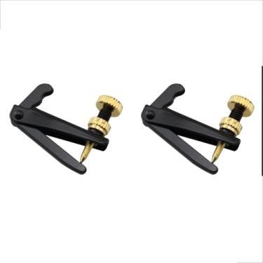 Imagem de YTgilo 2 peças afinador de violino metal cordas de violino ganchos de ajuste fino alinhamento 3/4-4/4 acessórios para instrumentos de violino acessórios de ajuste de violino peças de substituição