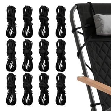 Imagem de 12 peças de cabo de substituição para cadeira de gravidade zero, cordão elástico para reclinável de pátio, cadeira de gramado, espreguiçadeira de praia – Kit de cabo de reparo elástico de nylon para