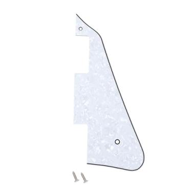 Imagem de Banworks 4 Ply Les Paul Pickguard LP Pickguard Placa contra arranhões 2 furos para guitarra elétrica para EUA Gibson Les Paul LP JT/HB-05 Branco Pérola