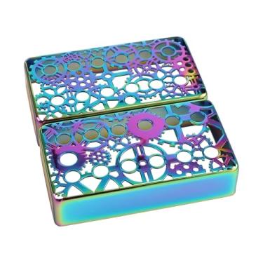 Imagem de OVSAL 2 capas de captador de guitarra Humbucker de latão 50 mm/52 mm com espaçamento de mastro gravado, capas de captador de guitarra elétrica para guitarra elétrica Les Paul (coloridas)