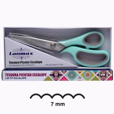 Imagem de 2X Tesoura De Picotar Escalope Corte Arredondado Profissiona