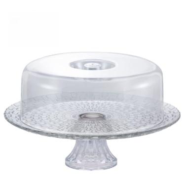 Imagem de Prato E Pé De Vidro E Tampa Acrilica Boleira Gourmet