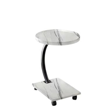 Imagem de ZAANHA Suporte de armazenamento móvel para carrinho pequeno, armário lateral em forma de U, multifuncional, pequeno, simples e criativo, suporte de canto para sala de estar e quarto(White,A)