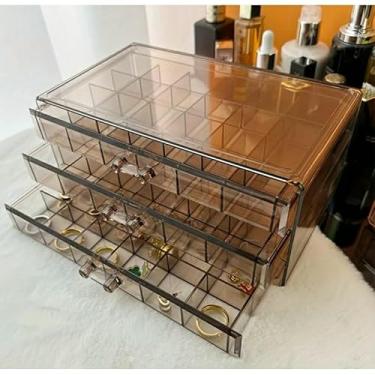 Imagem de Caixa Organizadora de acrílico com três gavetas. (Marrom)