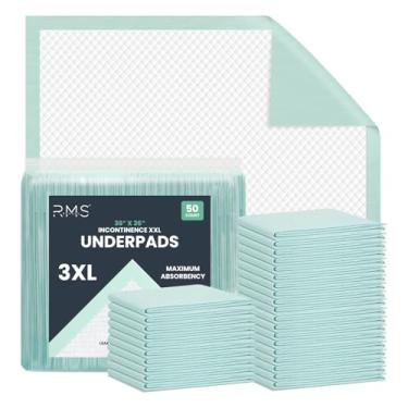 Imagem de RMS BRANDS Pack of 50 Disposable Underpads 36"X36" Ultra Soft 6-Layer Protection Leak Proof 80g Heavy Incontinence Bed Pads for Babies, Kids, Adults & Elderly