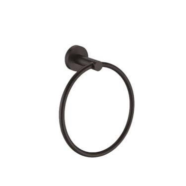 Imagem de Toalheiro de aço inoxidável preto fosco para parede, toalheiro, saboneteira, suporte para papel higiênico, ganchos para toalhas, acessórios para banheiro, anel de toalha