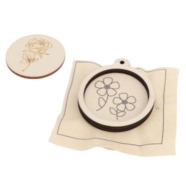 Imagem de YOUTHINK Chave de Argola de Roupas Femininas, Madeira Compensada Brilhante, Redonda, Portátil, Com Corrente de Metal, Decoração de Borla para Artesanato Diy, Costura, Jóias Fazendo Mini Bordado de Madeira Mini