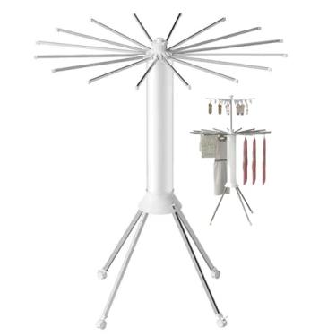 Imagem de Varal Roupa Duplo Robo Dobravel Portatil 360 Graus Suporte Gancho Arara Estende Pano Lençol Meia Toalha