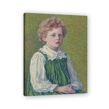 Imagem de Saia longa verdeThéo van Rysselberghe: Impressão em tela belga neo-impressionista pioneira 80 x 104 cm emoldurada