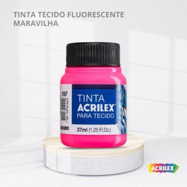 Imagem de Tinta para tecido fluorescente com 37ml cor maravilha - ACRILEX