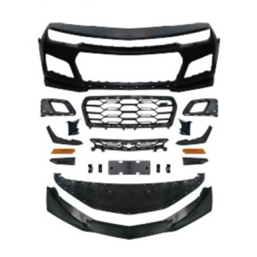 Imagem de Grelha de para-choque de carro para-choque dianteiro Spoiler de lábio kit de carroceria surround frontal capa de farol de neblina compatível com Camaro 1LE 2010-2015 Exterior