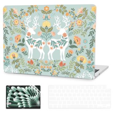 Imagem de G JGOO Capa compatível com MacBook Air de 13 polegadas 2025 2024 2023 2022 M4 A3240 M3 A3113 M2 A2681, capa rígida transparente para MacBook Air de 13,6 polegadas + capa de teclado + protetor de tela