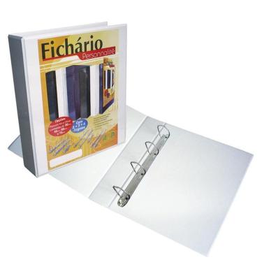 Imagem de Fichário revestido cristal A4 branco 60mm 4 argolas ACP