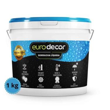 Imagem de Borracha Liquida Premium Eurodecor 1kg, Preta