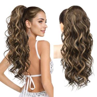 Imagem de Extensão de rabo de cavalo REECHO 24 Long Curly Synthetic Chocolate