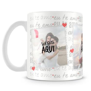 Imagem de Caneca Personalizada Eu Te Amo com 3 Fotos - Amo Canecas