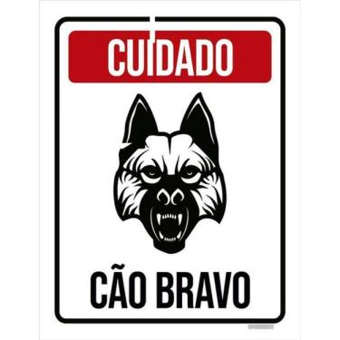 Imagem de Kit 3 Placas De Sinalização - Cuidado Cão Bravo