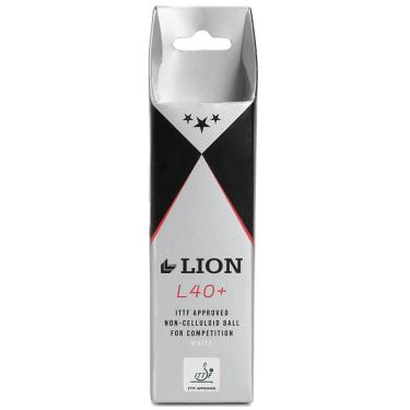 Imagem de Bola Tênis de Mesa Yashima Lion 3 Estrelas ITTF com 03 Unidades Branca-Unissex