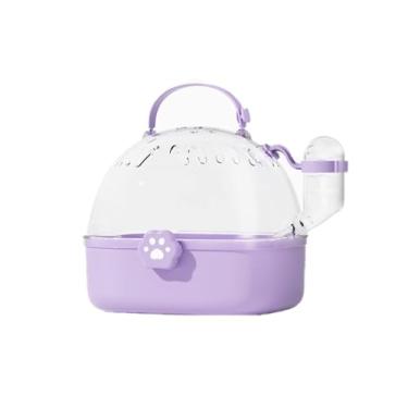 Imagem de Gaiola de pássaro papagaio gaiola de pássaro ao ar livre pequena portátil acrílico take-away especial ninho de pássaro (roxo)