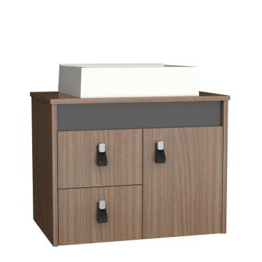 Imagem de Gabinete Para Banheiro Tech 2g 60cm Suspenso Preto