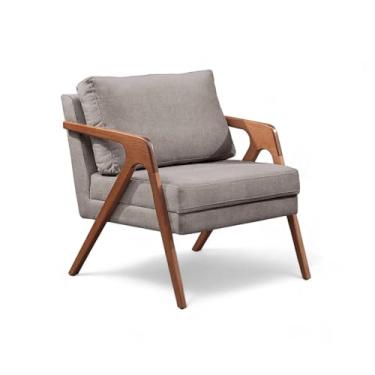 Imagem de Poltrona Decorativa Mona Madeira Maciça Cinza