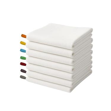 Imagem de WHITESTEM Toalhas de saco de farinha planas 100% algodão pano de prato reutilizável para massa de pão, baguetes, ciabatta, lavável na máquina, toalhas de cozinha para limpeza (branco, 71 x 71 cm