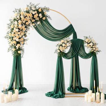 Imagem de Tecido drapeado de arco de casamento 73,7 cm x 19 m cortinas transparentes para pano de fundo cerimônia de casamento recepção decoração de teto cortina decoração de chá de panela de bebê (verde