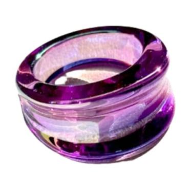 Imagem de XAM Anéis geométricos de resina chique – joia transparente neon para festa feminina e acessórios diários, 7, Metal, Sem pedra preciosa