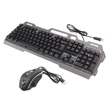 Imagem de Generic Combinação de Teclado e Mouse, 104 Teclas Usb, Luz Fria, Operação Confortável, Teclado de Jogos Abs, Boa Estabilidade para Computador