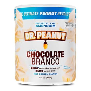Imagem de Pasta de Amendoim Dr. Peanutt Chocolate Branco 600g – Com Whey Protein Isolado, Zero Açúcar, Sem Glúten e Lactose