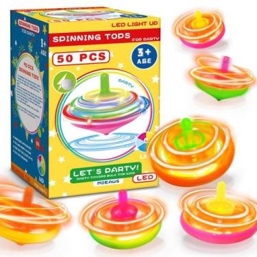 Imagem de Conjunto Spinning Tops MOEAWS 50 unidades para crianças com LED piscan