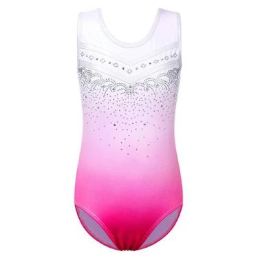 Imagem de Collants de ginástica BAOHULU B254 para meninas 14A branco/rosa