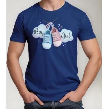 Imagem de Camiseta Camisa Algodão Feminina Masculina Adulto Chá Revelação Boy ou