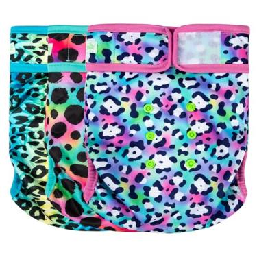 Imagem de wegreeco 2GG Fraldas femininas para cães sem orifício na cauda, fraldas reutilizáveis para buldogue francês (padrão de vaca 2GG)