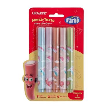 Imagem de Pincel marca texto com aroma Fini 5 cores - Leonora