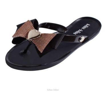 Imagem de Chinelo Rasteira Feminina Infantil com Lacinho Coração - Miss Miss, Pr