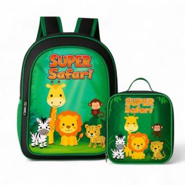 Imagem de Mochila Infantil Bolsa Escolar Menino Juvenil Criança + Lancheira Térm