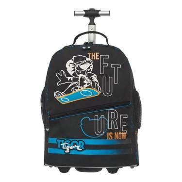 Imagem de Mochila De Rodinha Tubo Tigor T Tigre Lov It Future Com Led Preto 7772