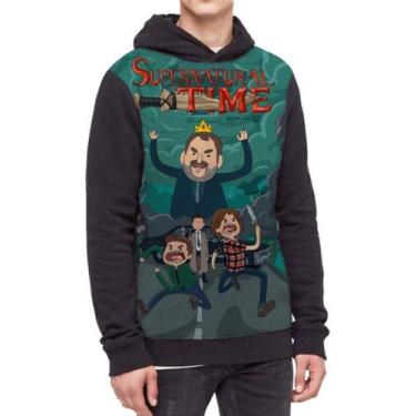 Imagem de Moletom Com Capuz Supernatural Hora De Aventura  Ref:246 - smoke, Pret