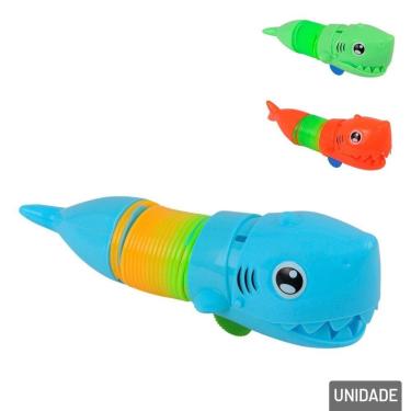 Imagem de Mola Maluca Tubarão Plástico Movido à Corda Color - Tudo em Caixa