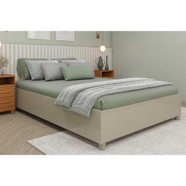 Imagem de Cama De Casal Mônaco Off White - Tcil Móveis